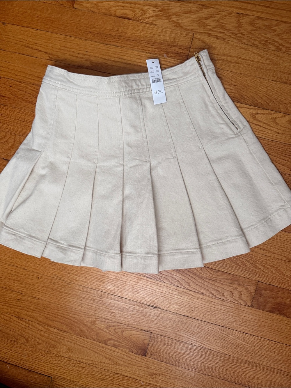 NWT j.crew ecru denim pleated skirt sz 2 and 0 available